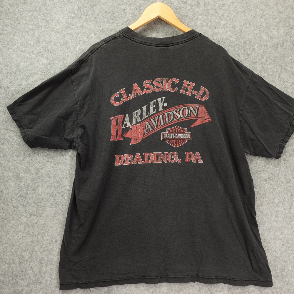 Harley Davidson Vintage T Shirt XXL Faded Distressed Reading PA Moto Dealer USA